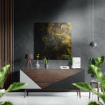 Yellow Smoke Brushed Aluminium Dibond Wall Art.