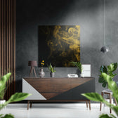 Yellow Smoke Brushed Aluminium Dibond Wall Art.