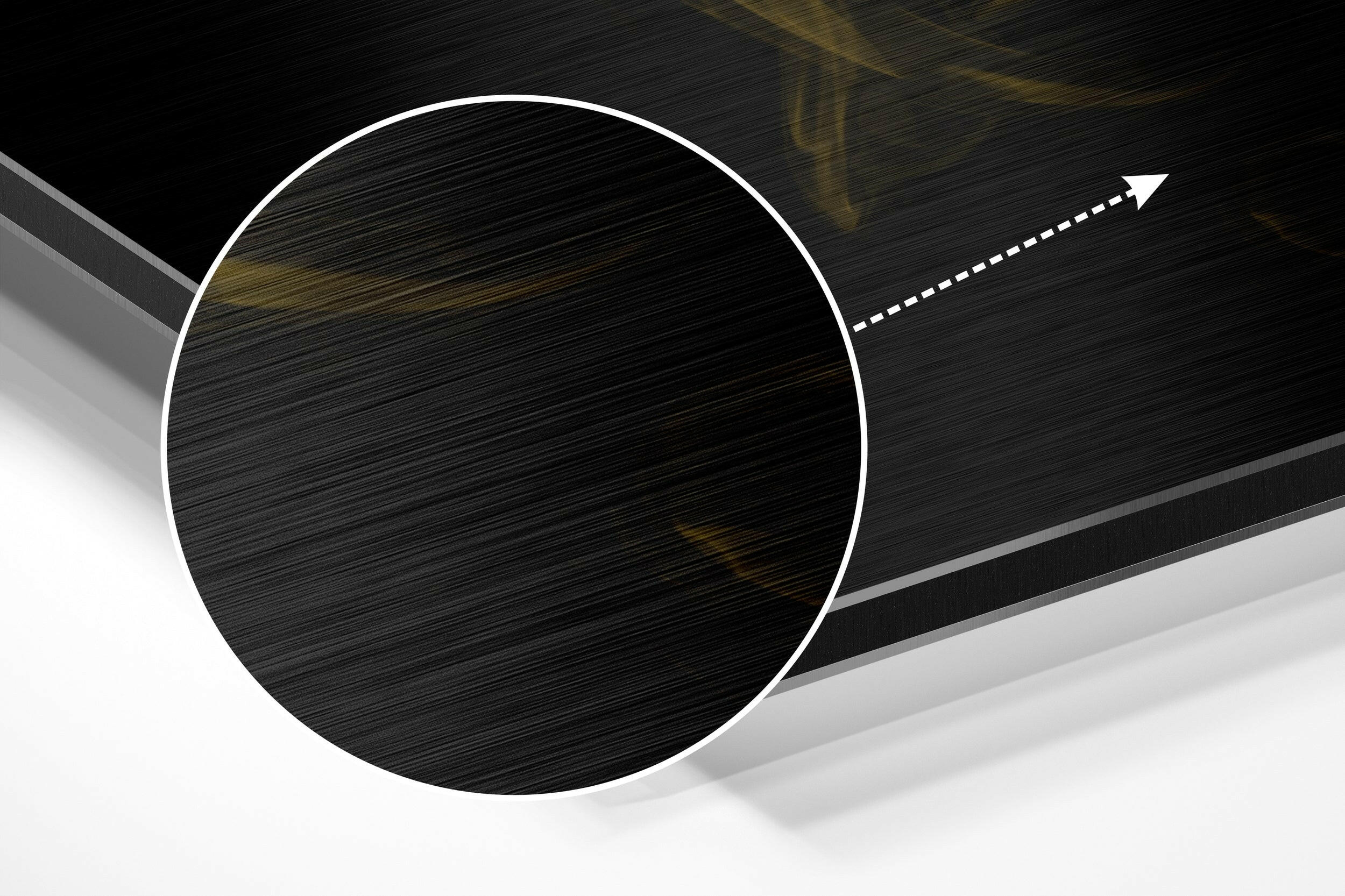 Yellow Smoke Brushed Aluminium Dibond Wall Art.