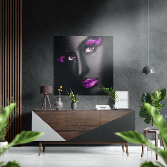Eyelashes Brushed Aluminium Dibond Wall Art.