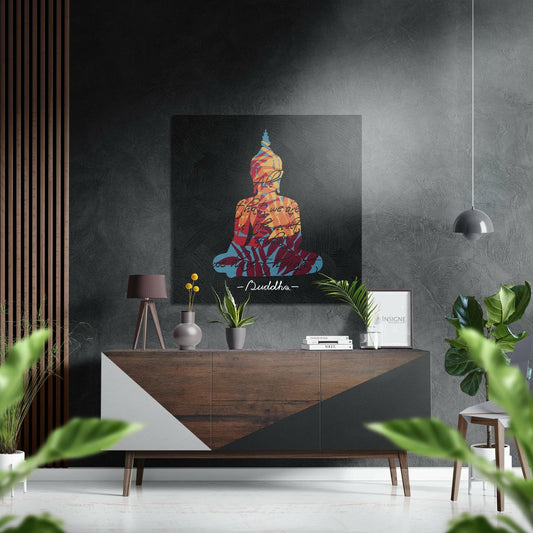 Buddha Brushed Aluminium Dibond Wall Art.
