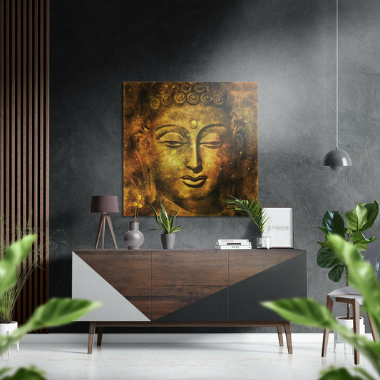 Buddha Brushed Aluminium Dibond Wall Art.