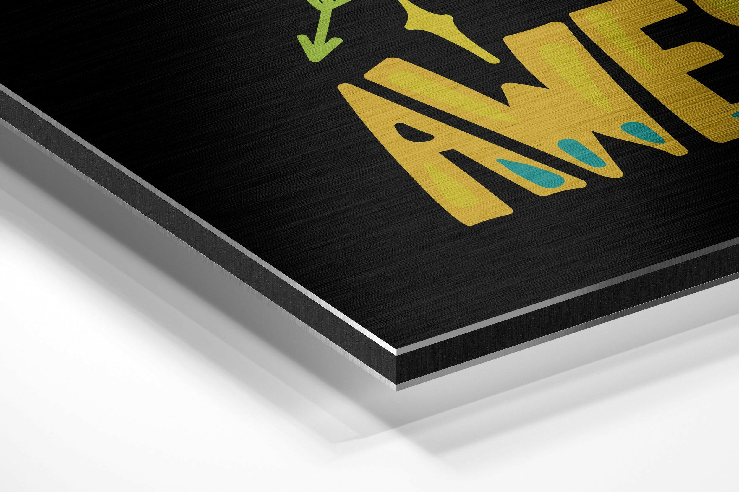 Be Awesome Brushed Aluminium Dibond Wall Art.