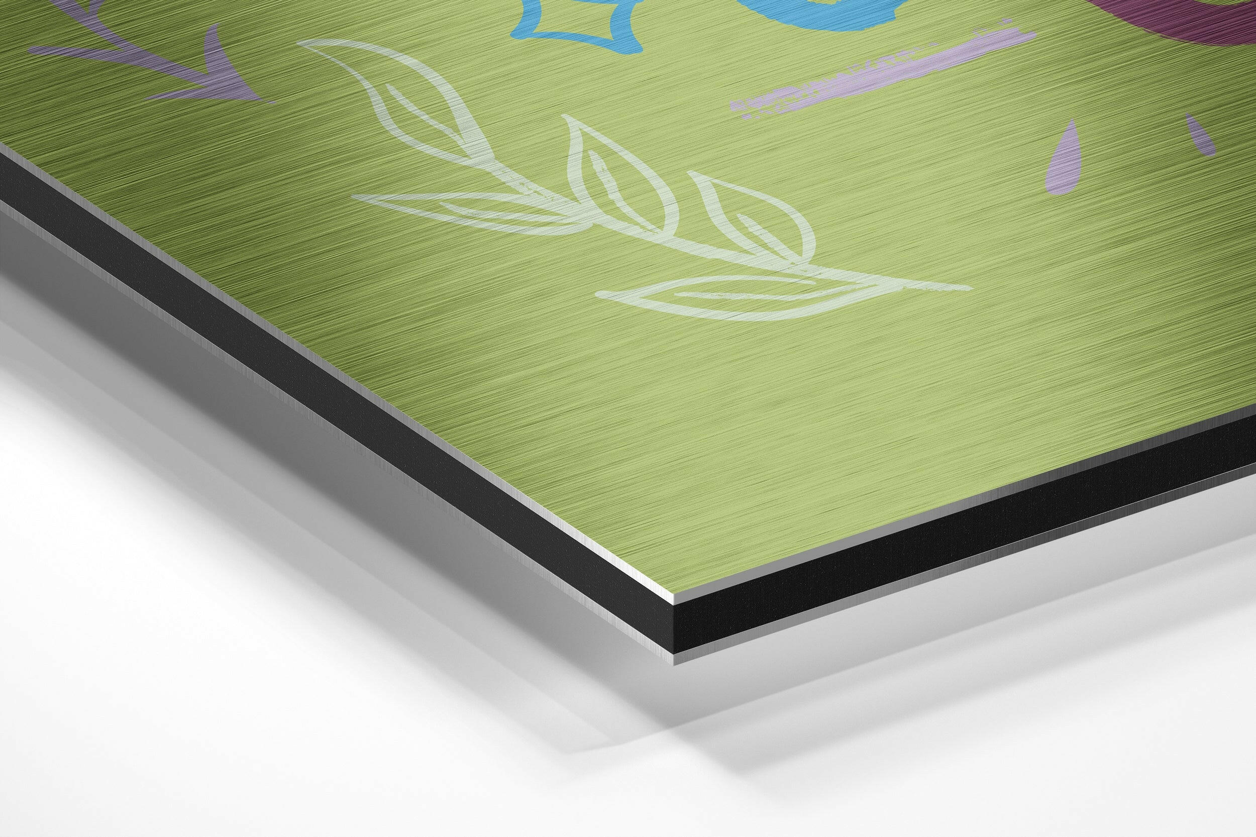 Never Give Up Brushed Aluminium Dibond Wall Art.