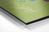 Never Give Up Brushed Aluminium Dibond Wall Art.