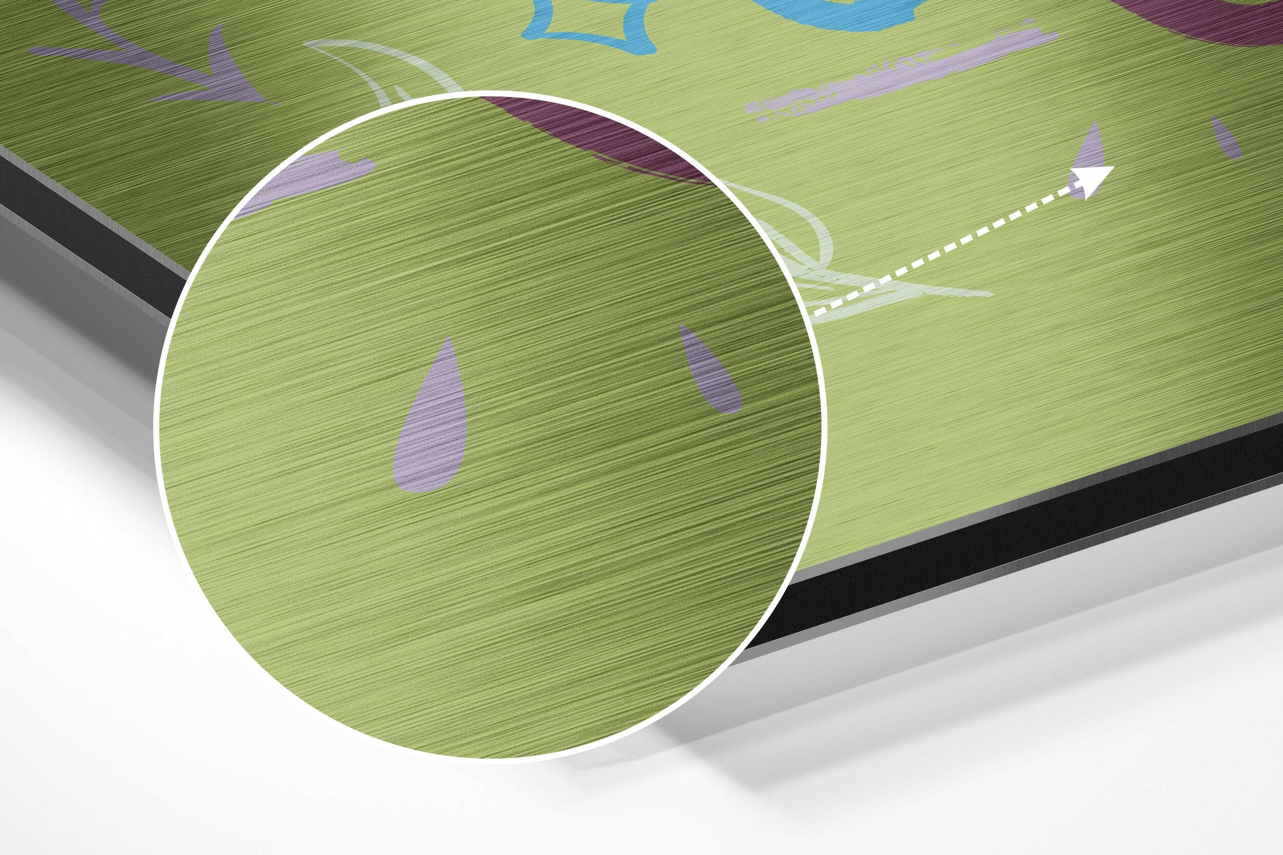 Never Give Up Brushed Aluminium Dibond Wall Art.