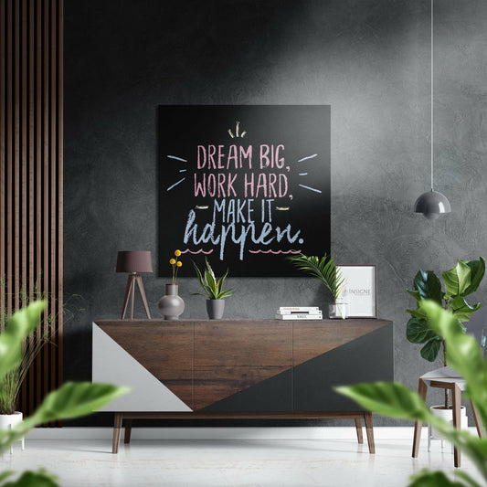 Dream Big Brushed Aluminium Dibond Wall Art.