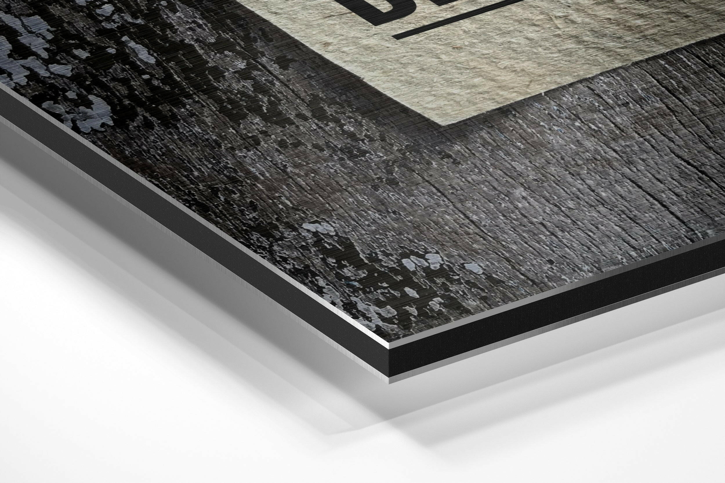 Progress Brushed Aluminium Dibond Wall Art.