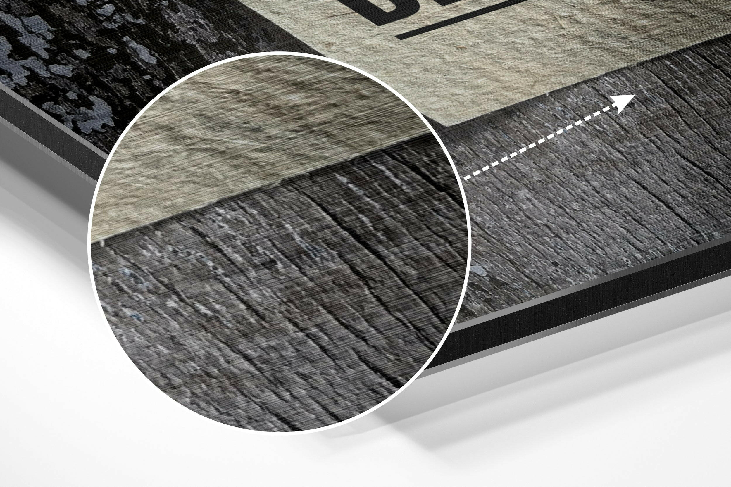 Progress Brushed Aluminium Dibond Wall Art.