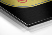 Never Give Up Brushed Aluminium Dibond Wall Art.
