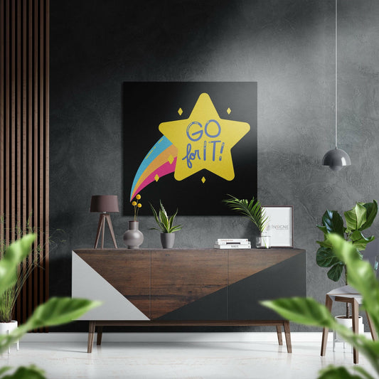Go for It Brushed Aluminium Dibond Wall Art.