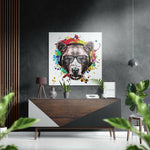 Dog Brushed Aluminium Dibond Wall Art.