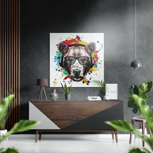 Dog Brushed Aluminium Dibond Wall Art.