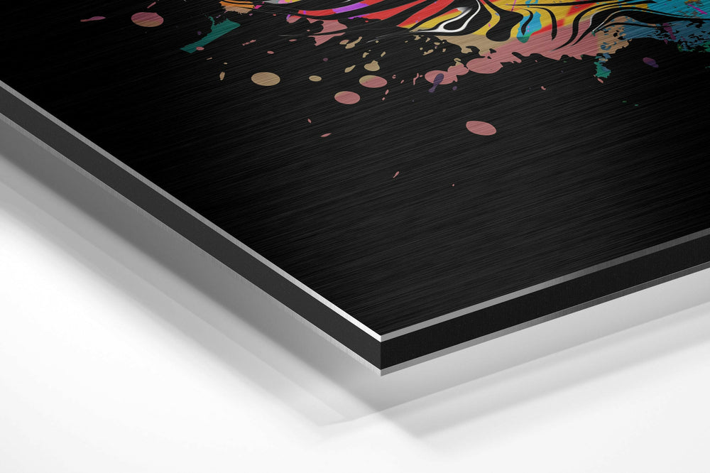 Cat Brushed Aluminium Dibond Wall Art.