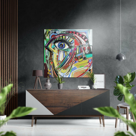 Cubist Style Brushed Aluminium Dibond Wall Art