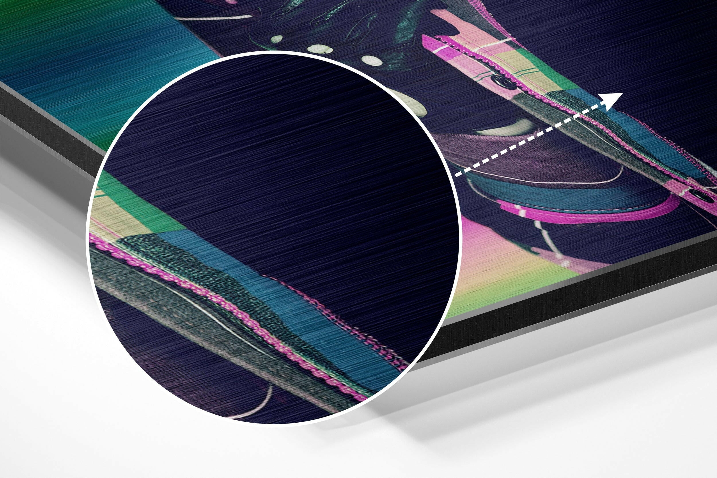 Lip Head Brushed Aluminium Dibond Wall Art.