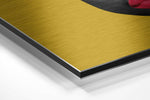 Red Hat Brushed Aluminium Dibond Wall Art.