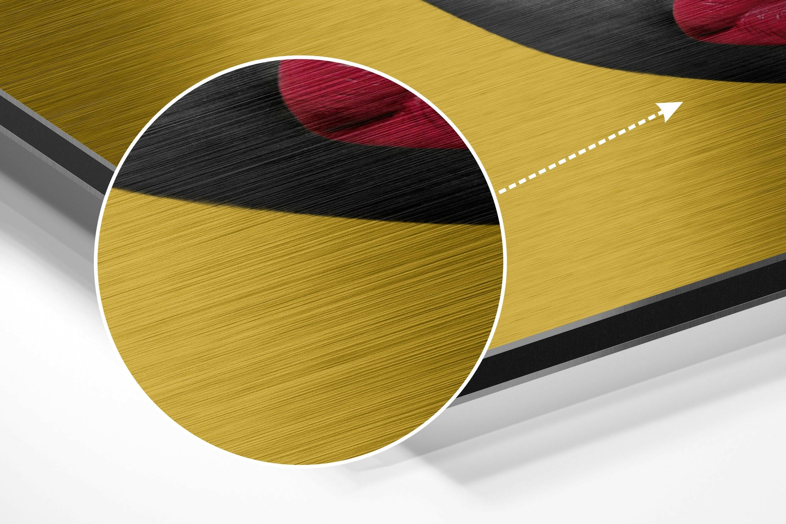 Red Hat Brushed Aluminium Dibond Wall Art.