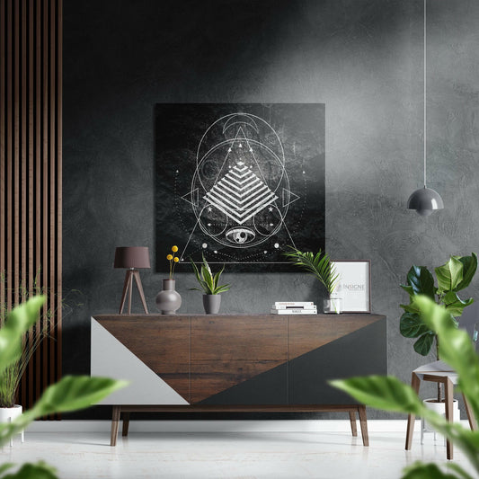 Lines of Space Brushed Aluminium Dibond Wall Art.