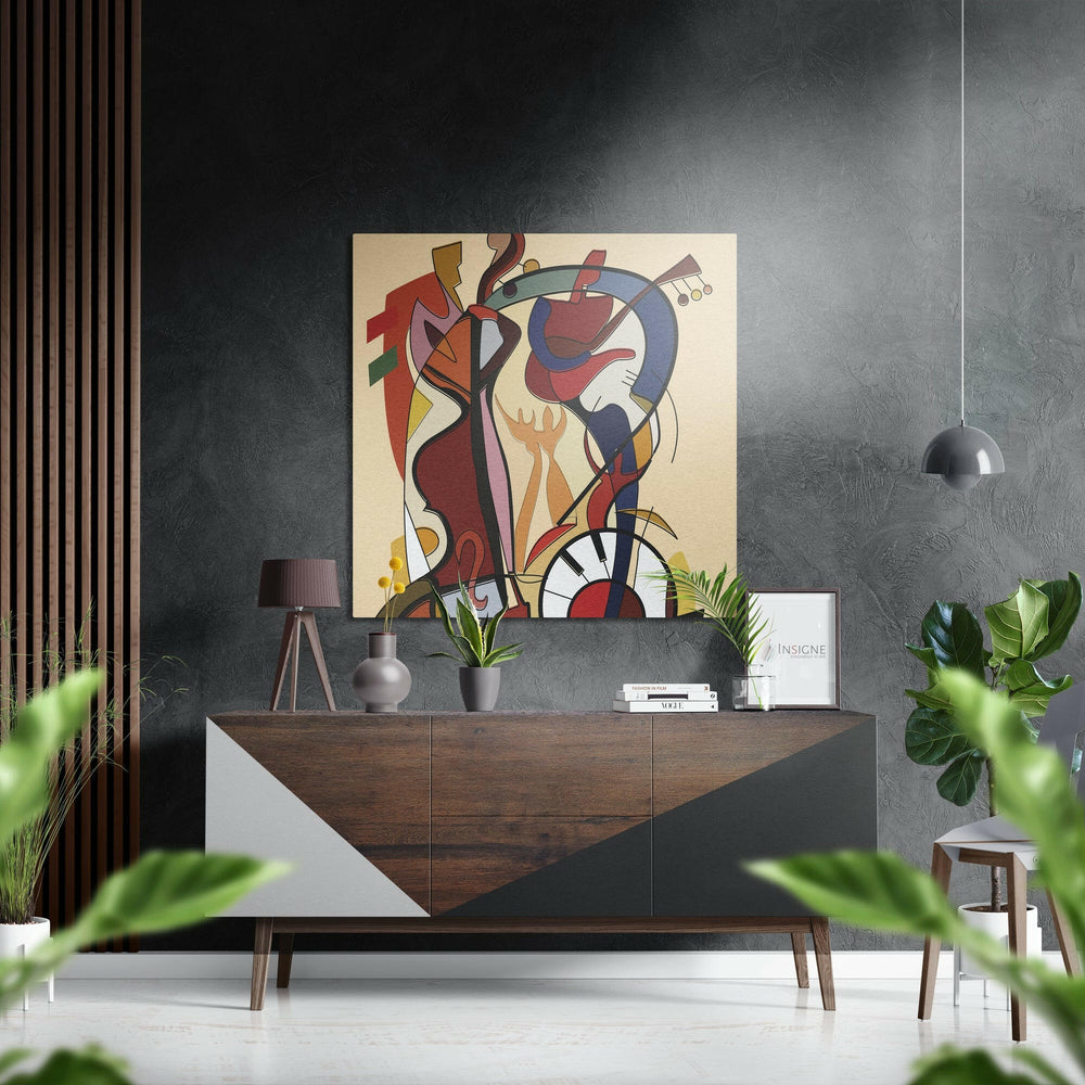 Picasso Style Brushed Aluminium Dibond Wall Art.