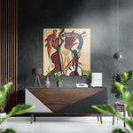 Picasso Style Brushed Aluminium Dibond Wall Art.