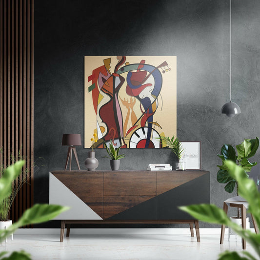 Cubist Style Brushed Aluminium Dibond Wall Art