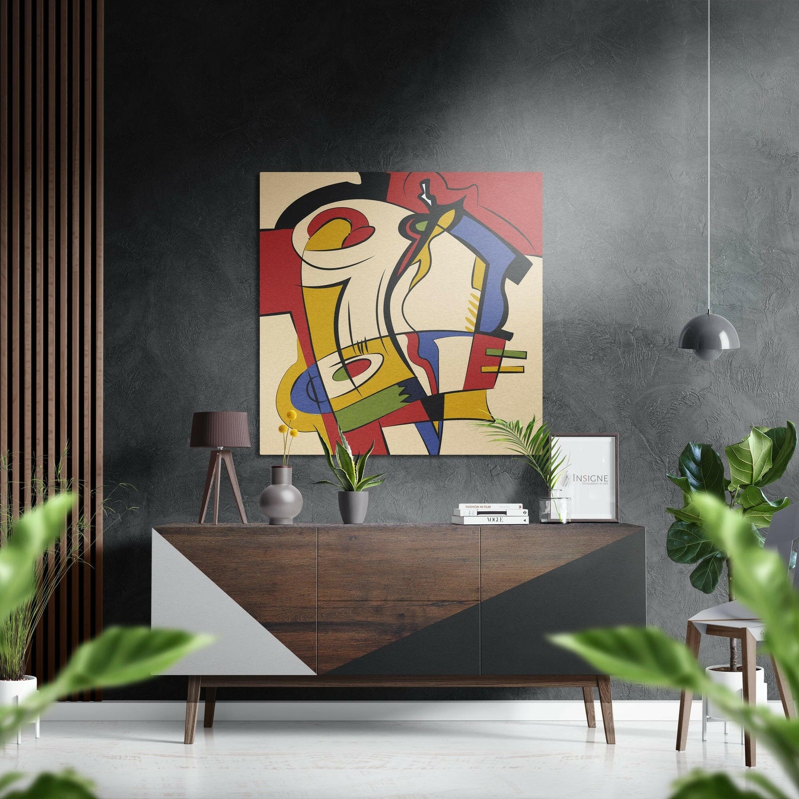 Picasso Style Brushed Aluminium Dibond Wall Art