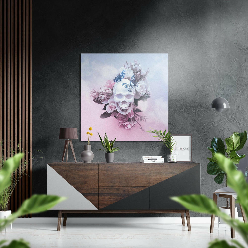 Cute Skull Brushed Aluminium Dibond Wall Art.