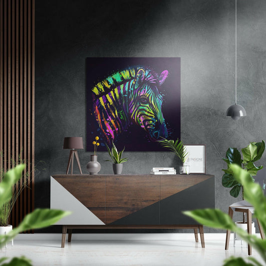 Zebra Brushed Aluminium Dibond Wall Art.