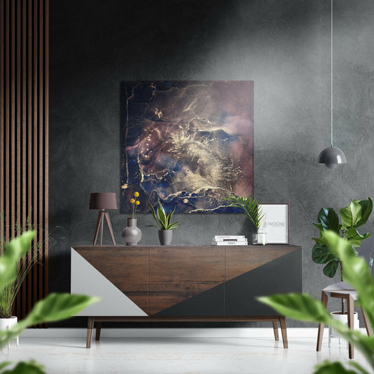 Splash Brushed Aluminium Dibond Wall Art.