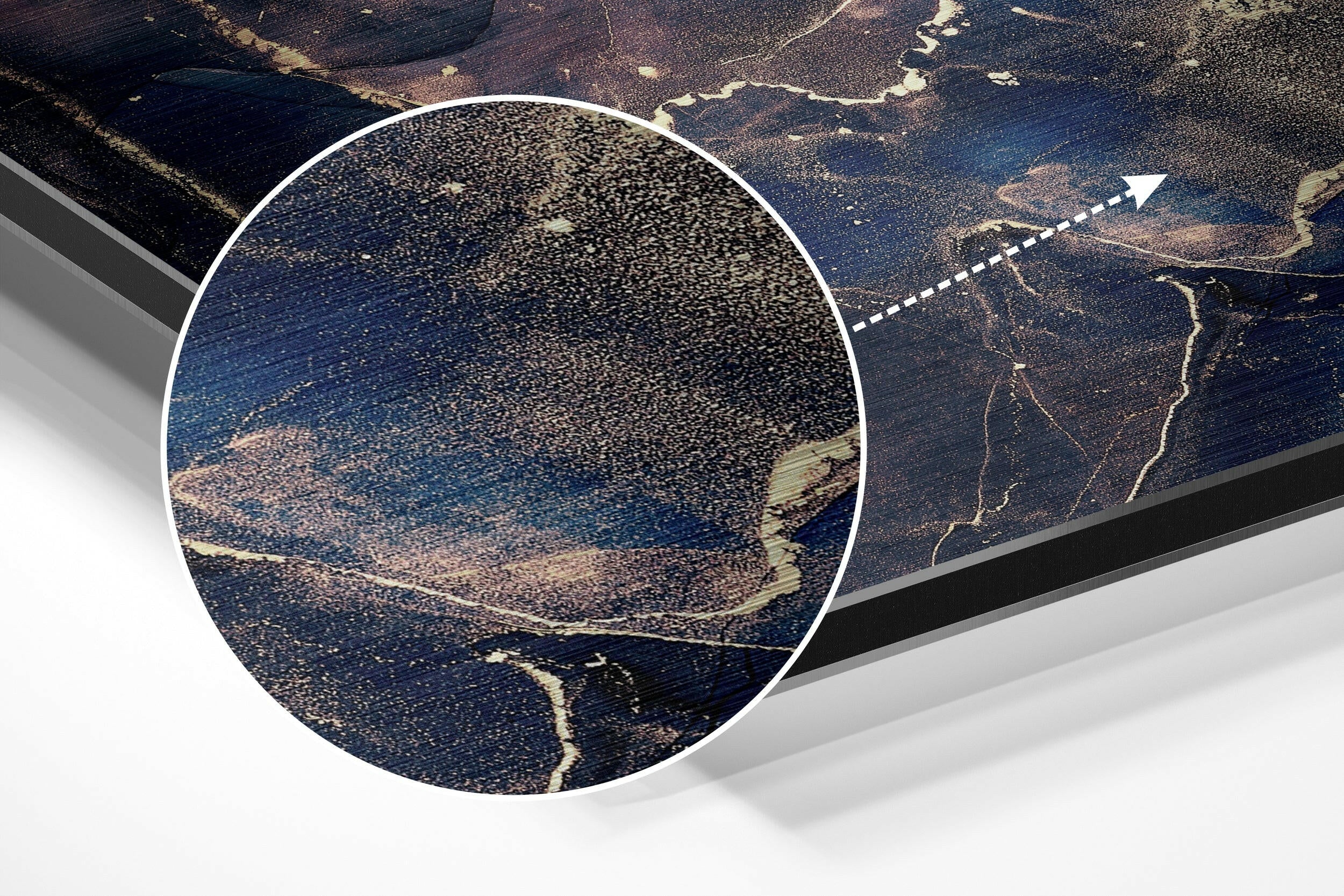 Splash Brushed Aluminium Dibond Wall Art.