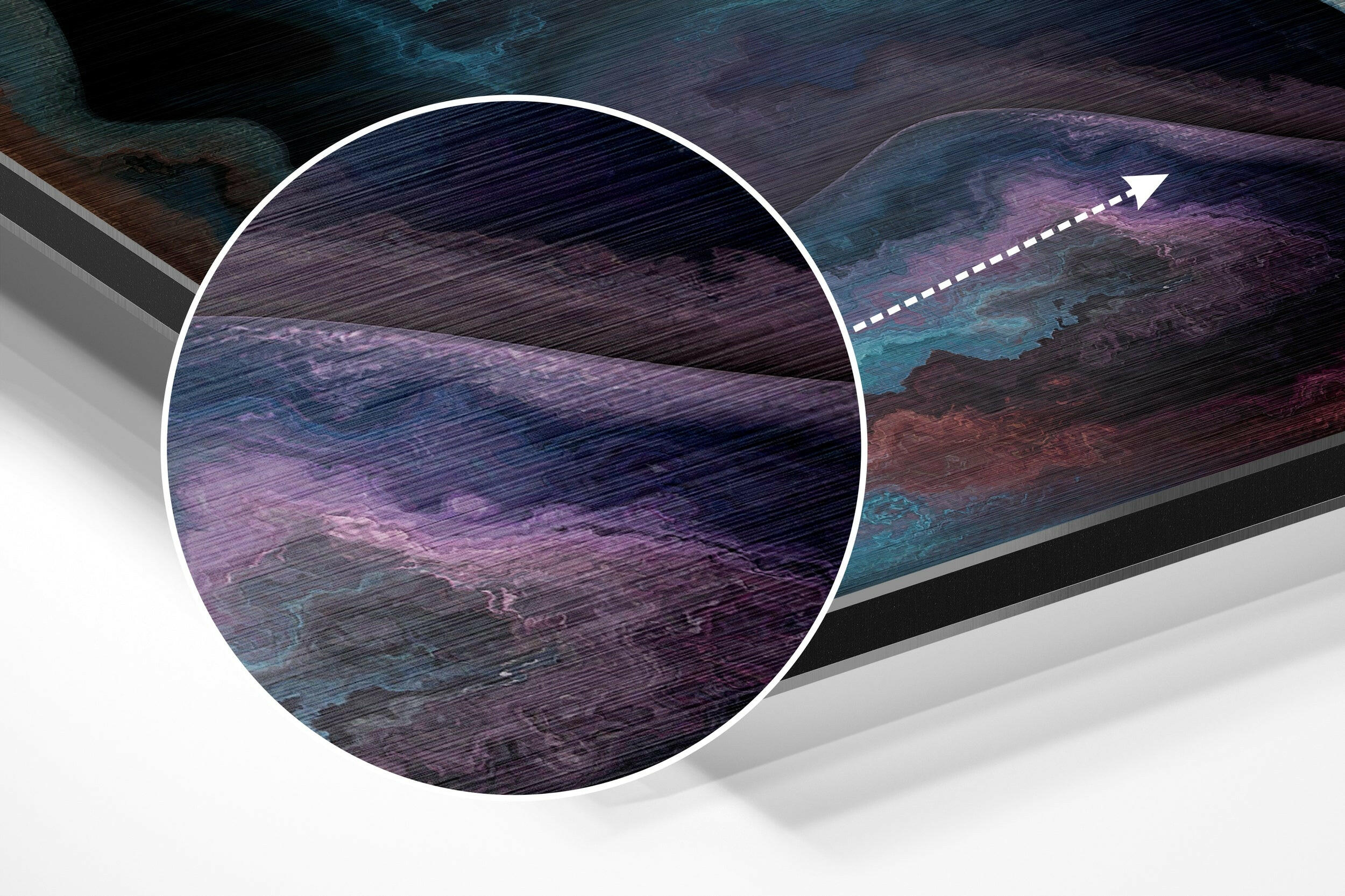 Spiral Thoughts Brushed Aluminium Dibond Wall Art.