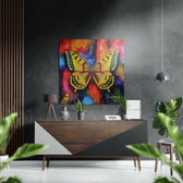 Butterfly Brushed Aluminium Dibond Wall Art.