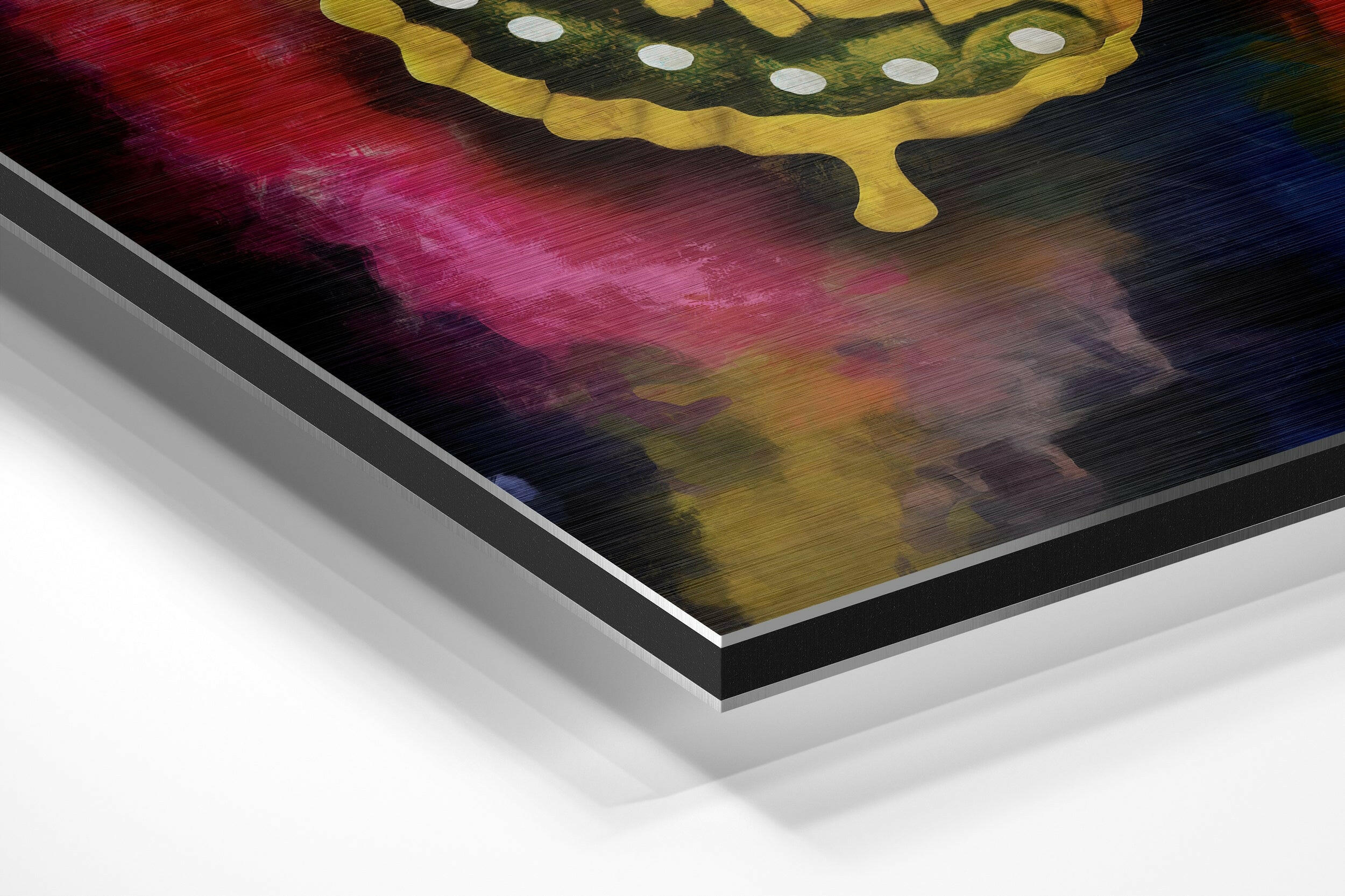 Butterfly Brushed Aluminium Dibond Wall Art.