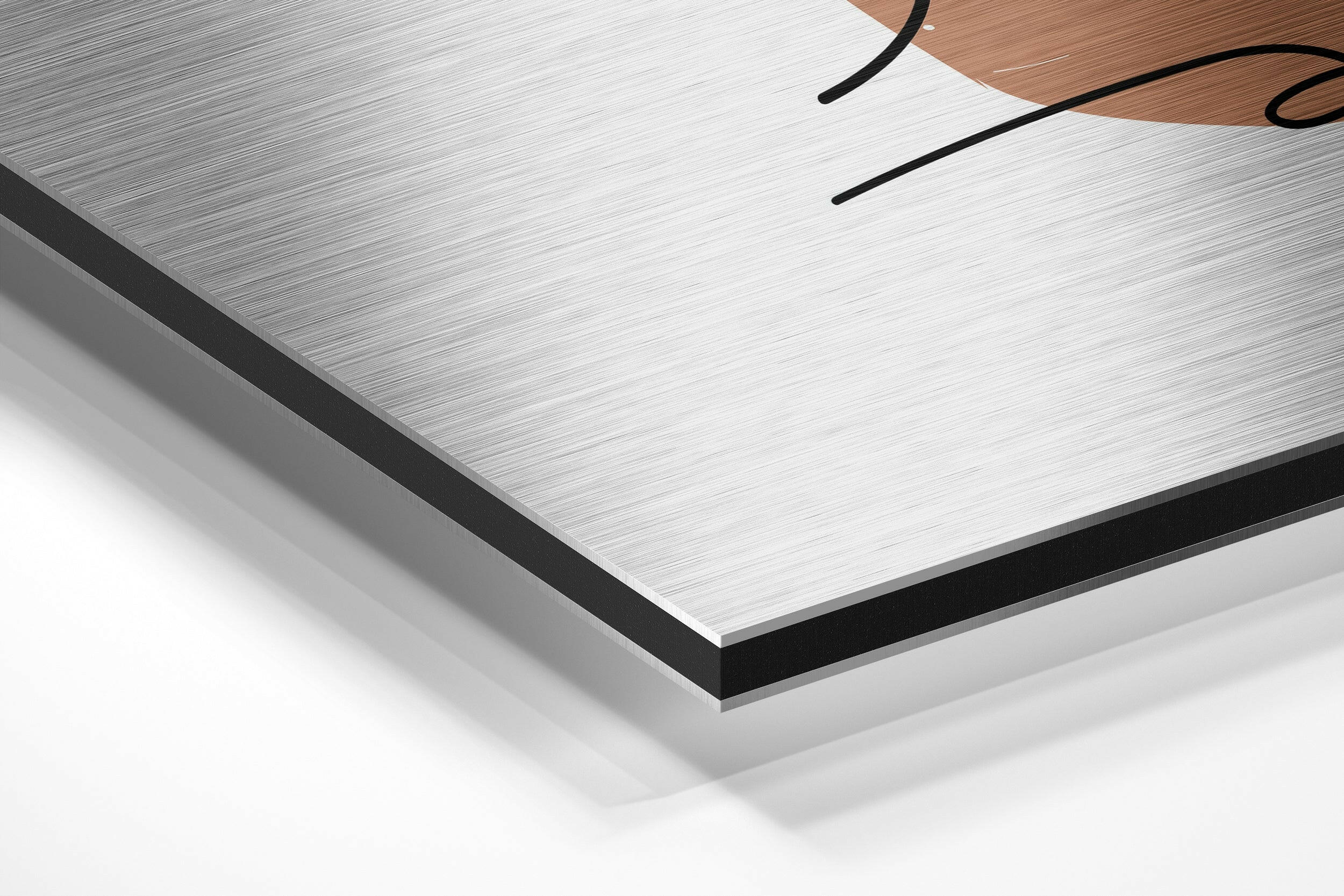 Line Art Brushed Aluminium Dibond Wall Art.