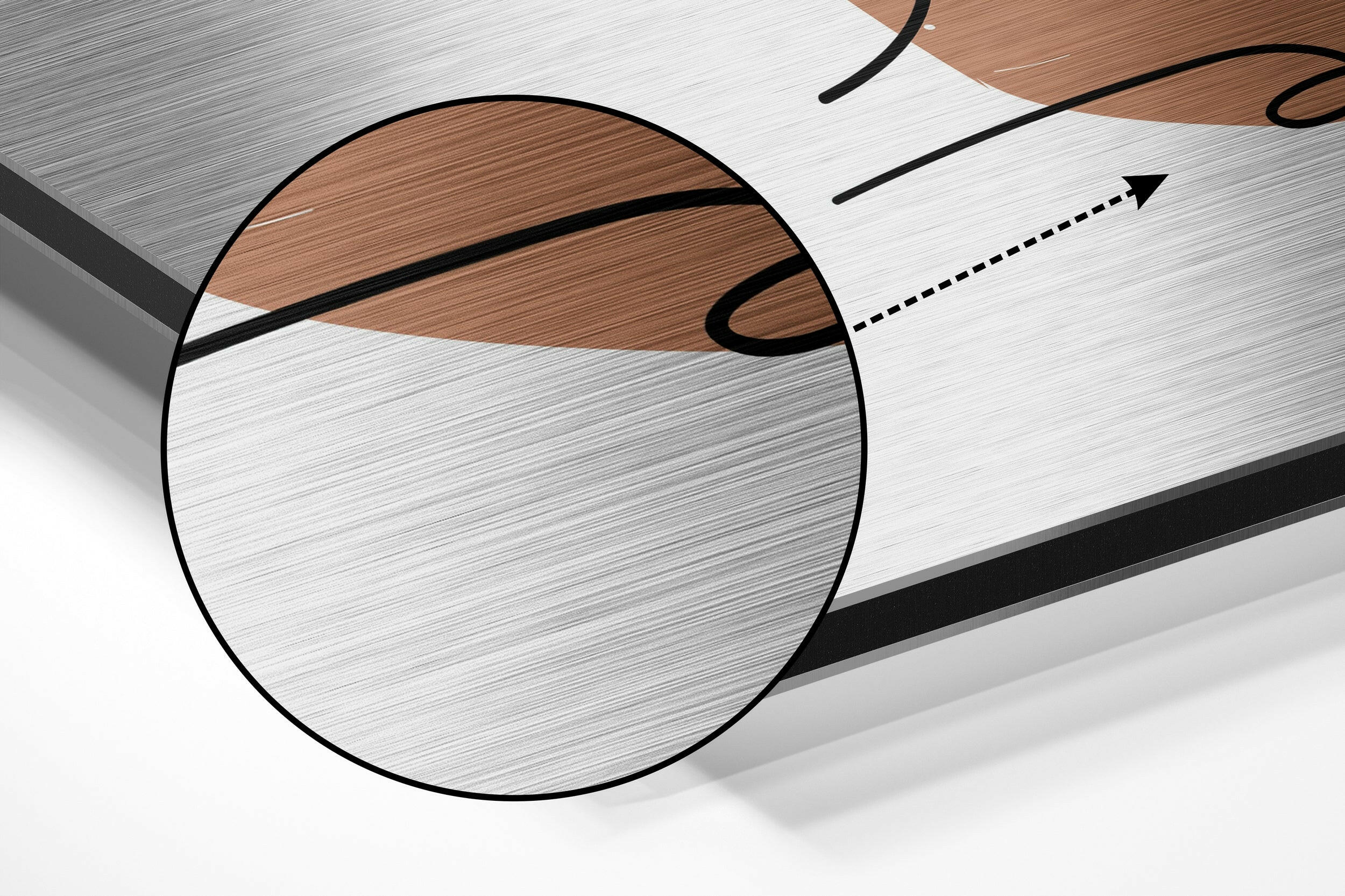 Line Art Brushed Aluminium Dibond Wall Art.