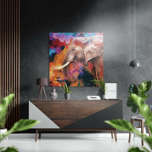 Elephant Brushed Aluminium Dibond Wall Art.