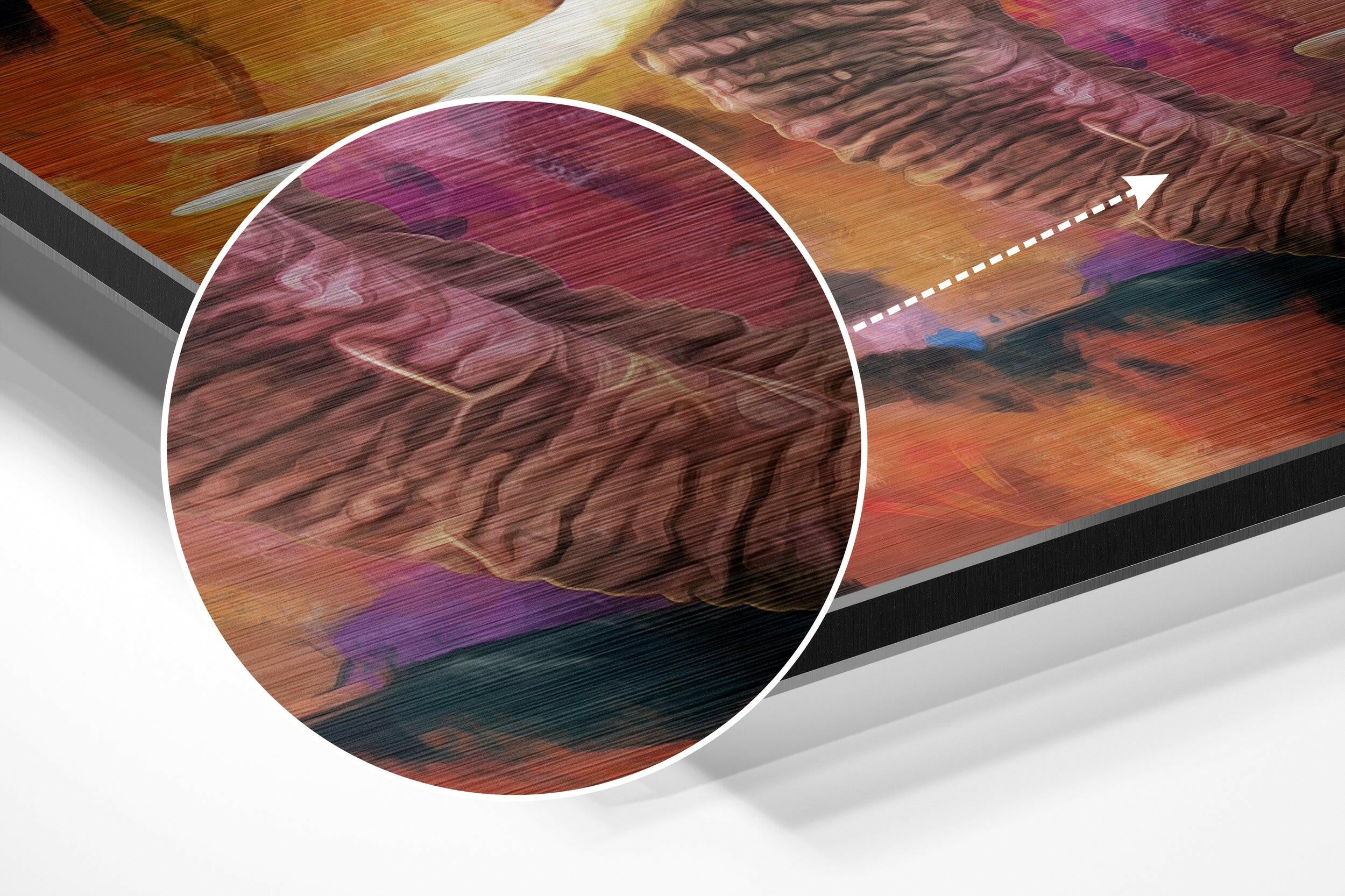 Elephant Brushed Aluminium Dibond Wall Art.