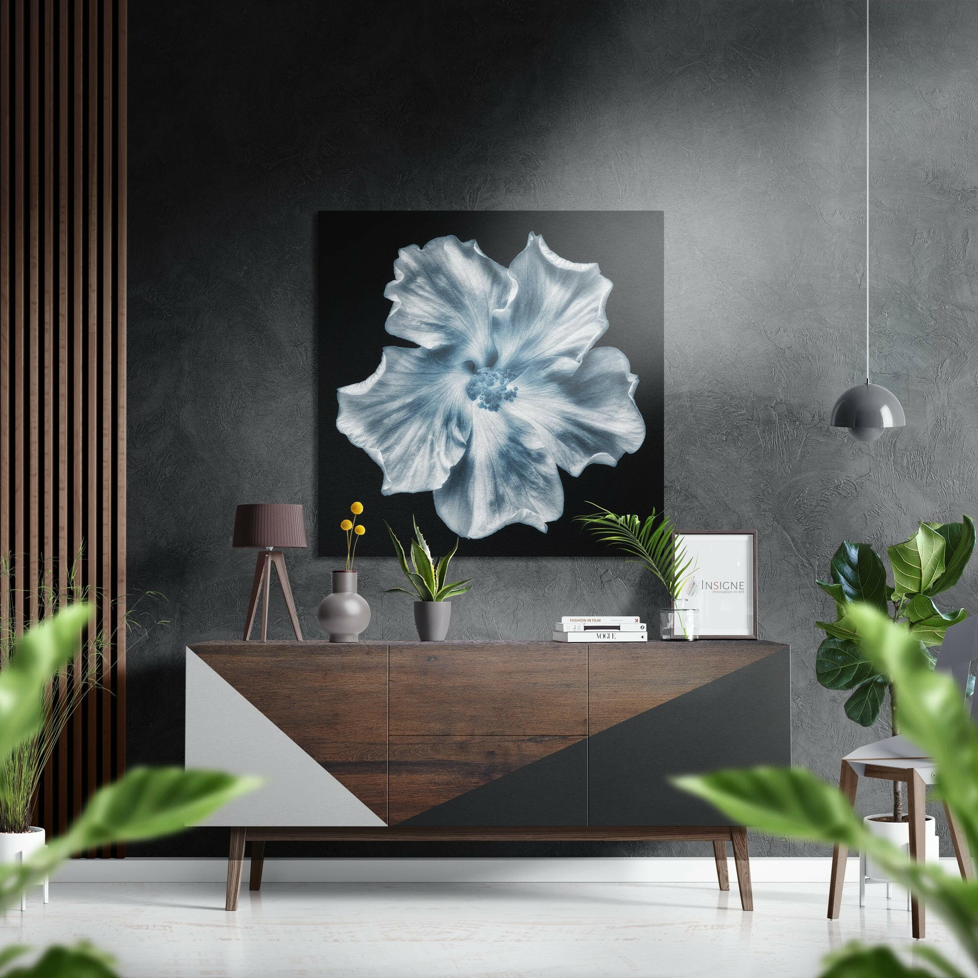 Flower Brushed Aluminium Dibond Wall Art.