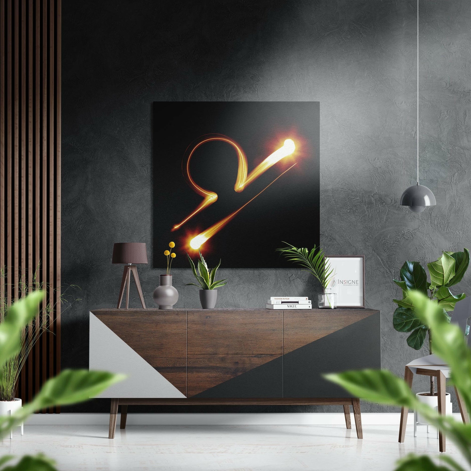 Libra Brushed Aluminium Dibond Wall Art.