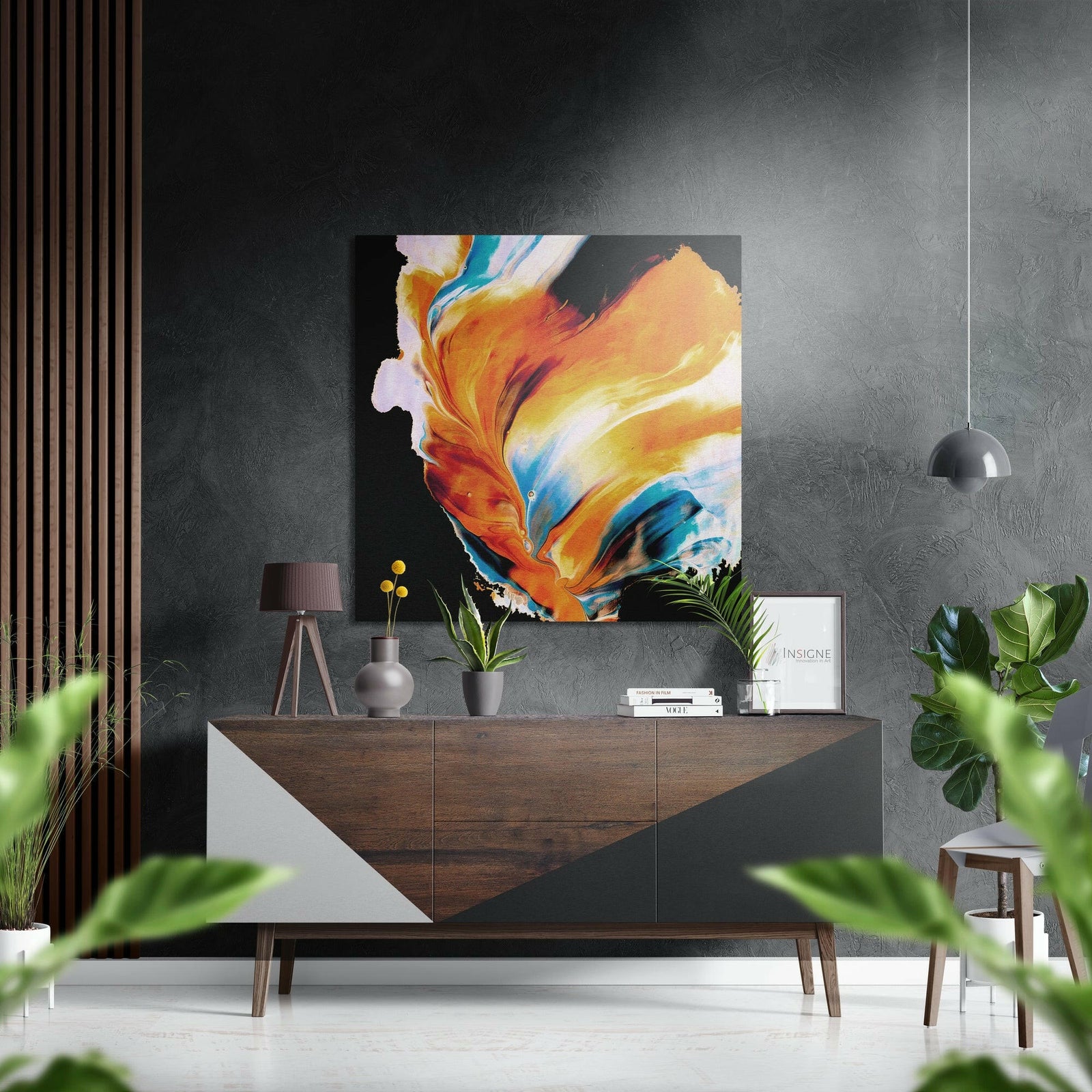 Dance of Orange Brushed Aluminium Dibond Wall Art