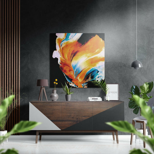 Dance of Orange Brushed Aluminium Dibond Wall Art.