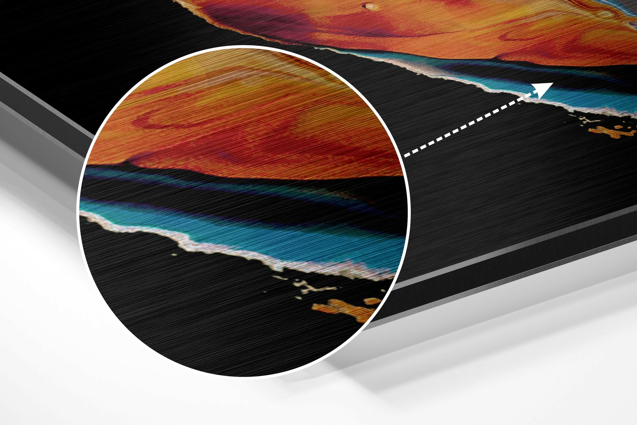 Dance of Orange Brushed Aluminium Dibond Wall Art.