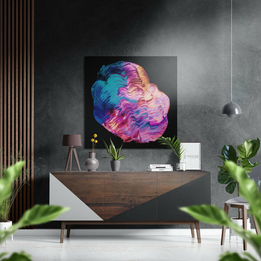 Color Cascade Brushed Aluminium Dibond Wall Art.