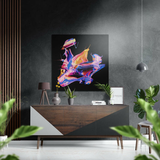 Dance of Colors Brushed Aluminium Dibond Wall Art.