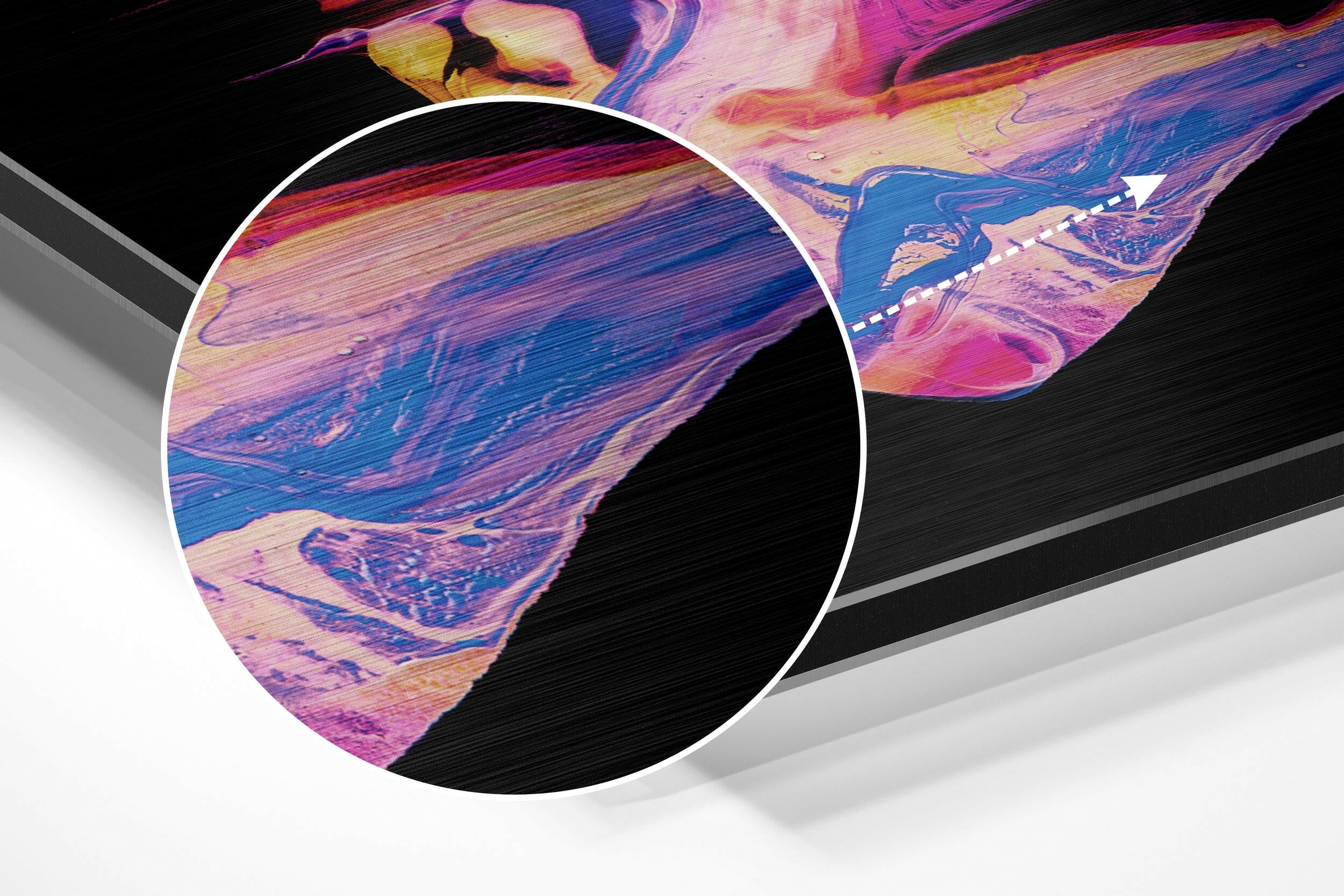 Dance of Colors Brushed Aluminium Dibond Wall Art.