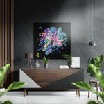 Dance of Colors Brushed Aluminium Dibond Wall Art.