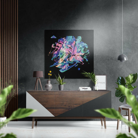 Dance of Colors Brushed Aluminium Dibond Wall Art.