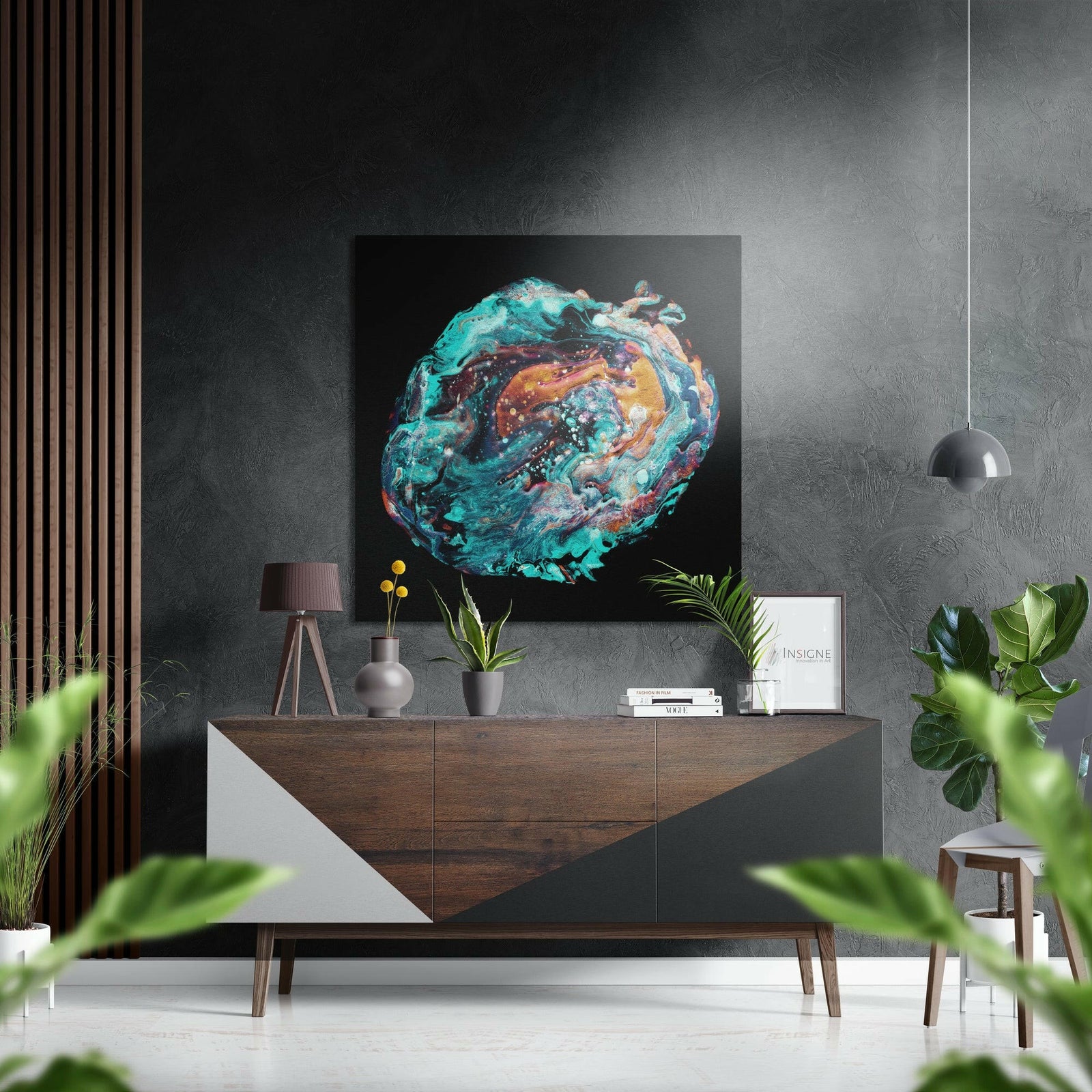 Dance of Green Brushed Aluminium Dibond Wall Art