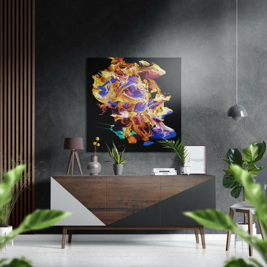 Dance of Yellow Brushed Aluminium Dibond Wall Art.